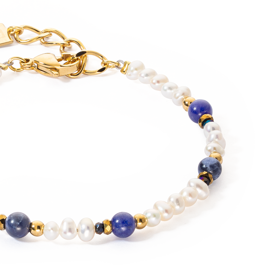 Bracelet Flow Freshwater Pearls & Sodalite gold