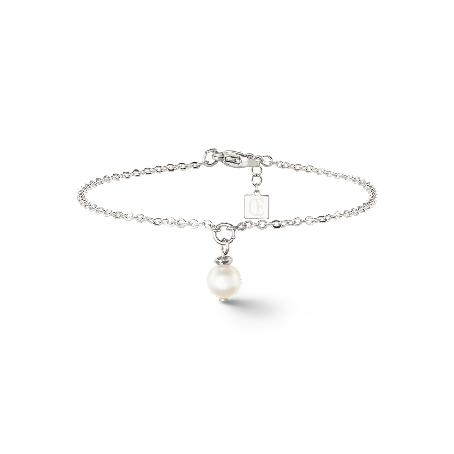 Solitaire freshwater pearl bracelet silver