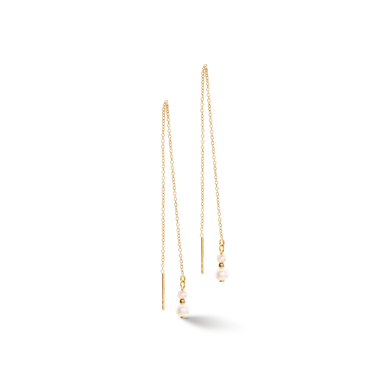 Earrings Y Fairy Freshwater Pearl  gold