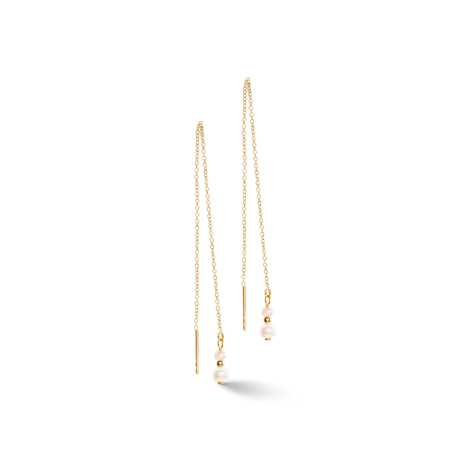 Earrings Y Fairy Freshwater Pearl  gold