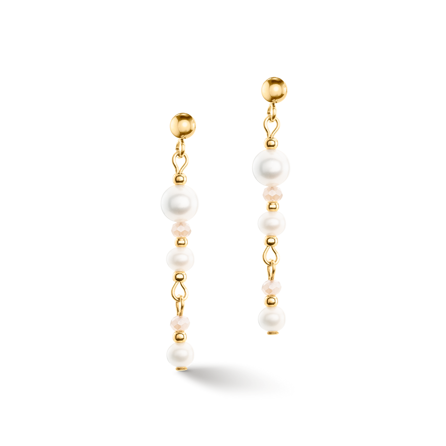 Earrings Drops Freshwater Pearls gold