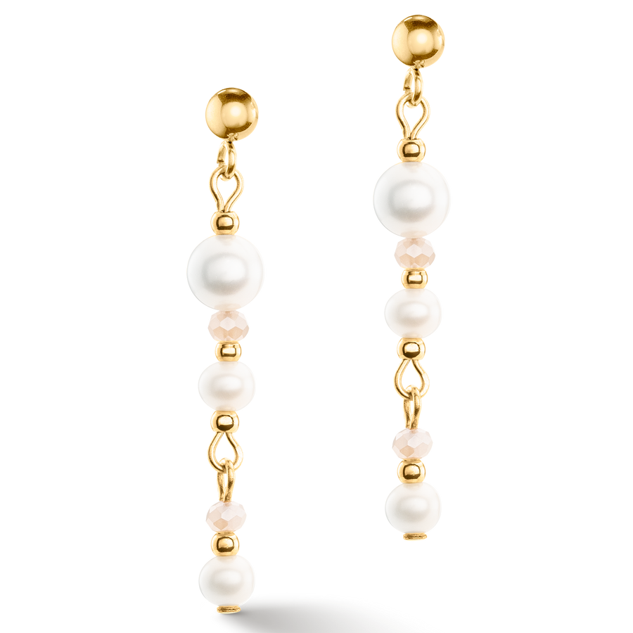 Earrings Drops Freshwater Pearls gold