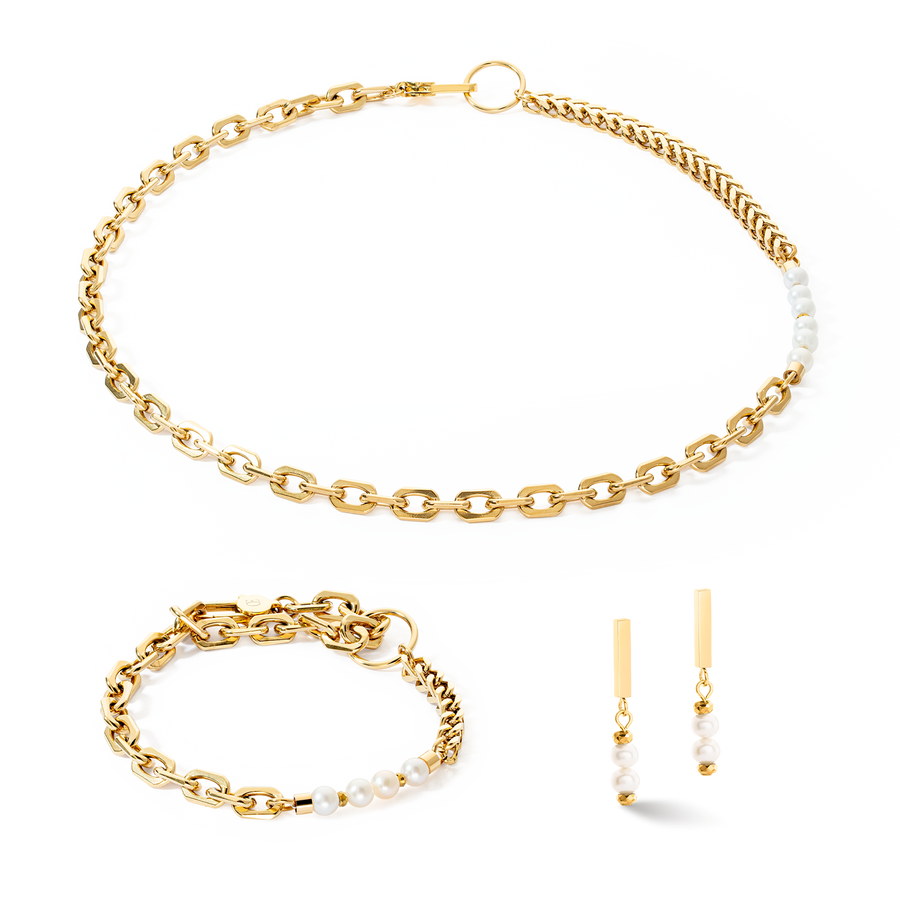 Jewellery set Shape Shifter Freshwater Pearls gold