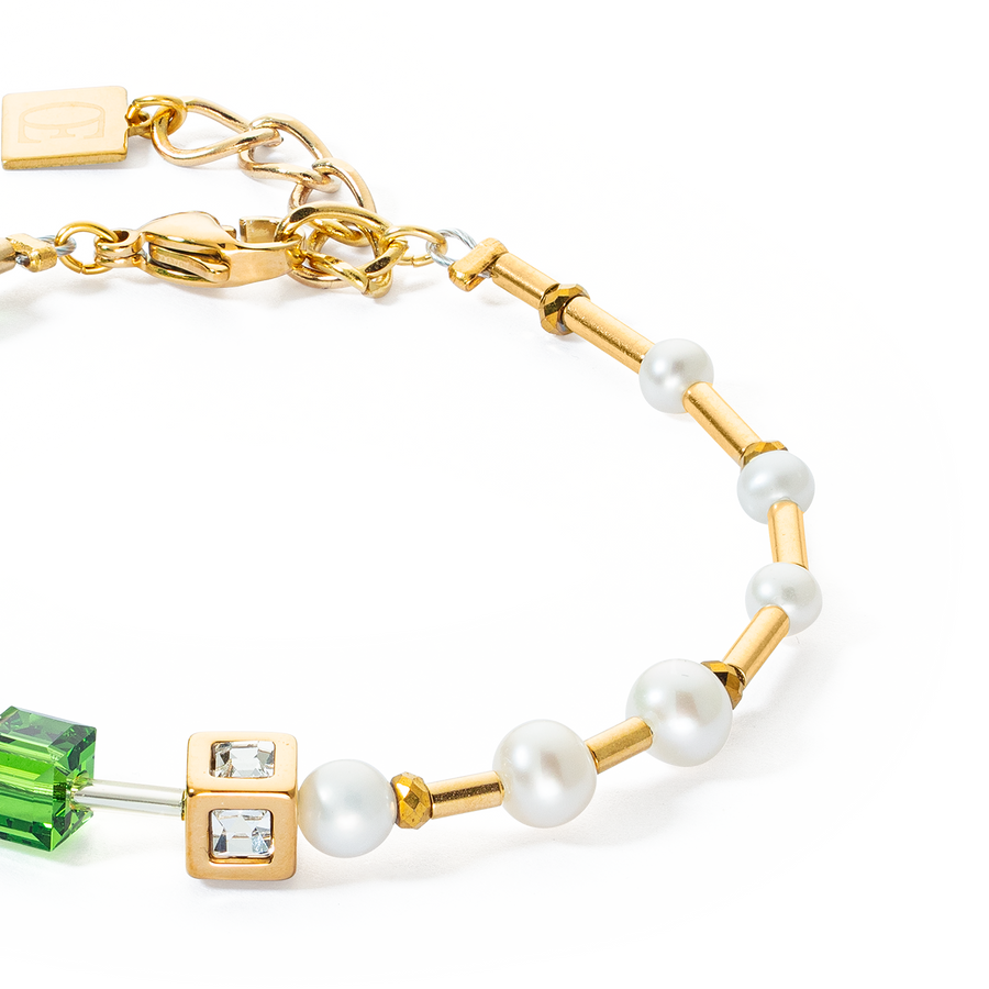 Bracelet GeoCUBE® Fusion Precious Pearl Mix gold-green