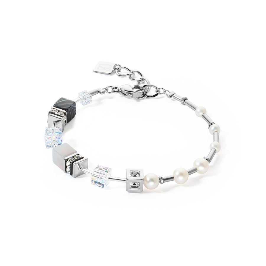 Bracelet GeoCUBE® Fusion Precious Pearl Mix silver-grey