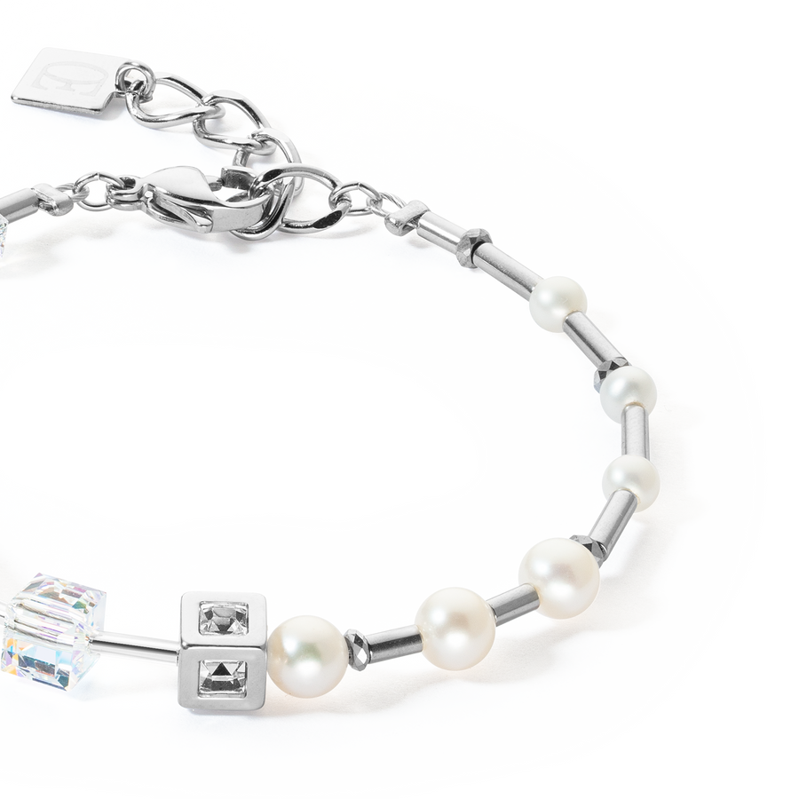 Bracelet GeoCUBE® Fusion Precious Pearl Mix silver-grey