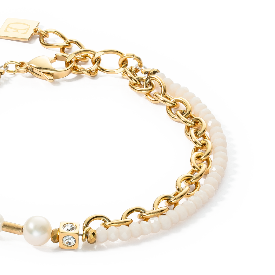 Bracelet Chain & Pearl Fever white-gold
