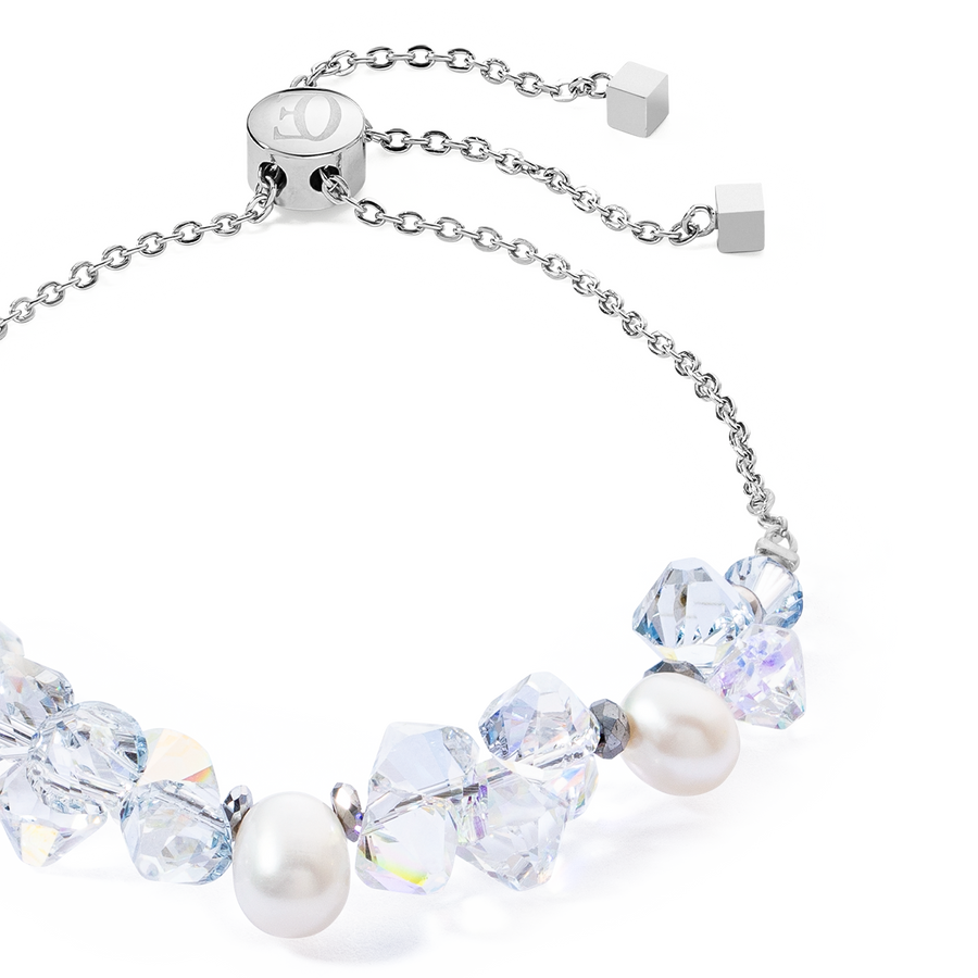 Bracelet Dancing Crystals & Pearls silver