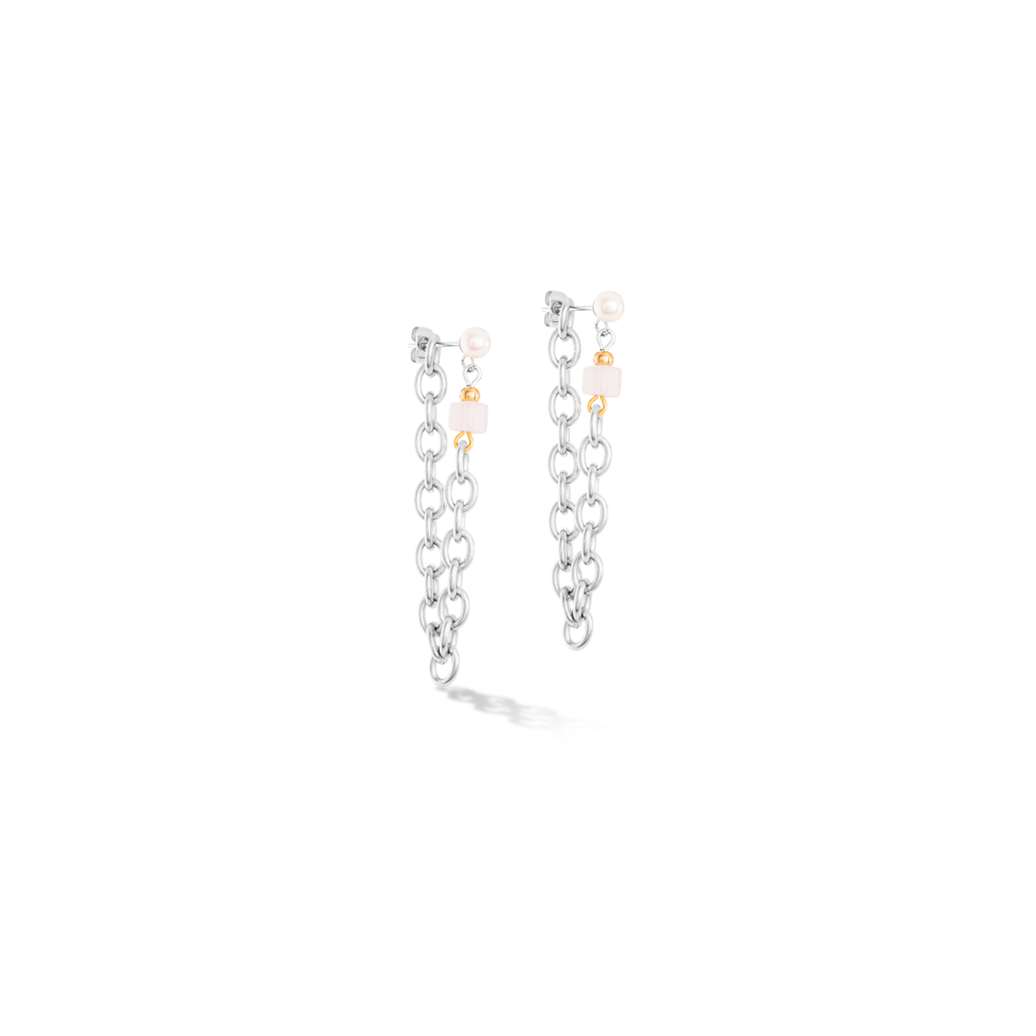 Earrings Cool Romantic Cubes & Pearls bicolour