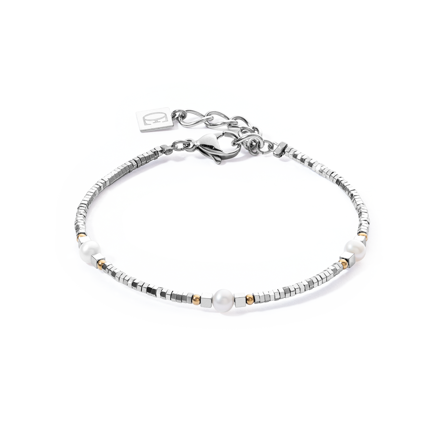 Bracelet Orbit freshwater pearl silver
