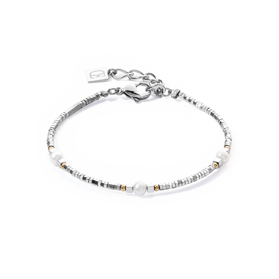 Bracelet Orbit freshwater pearl silver