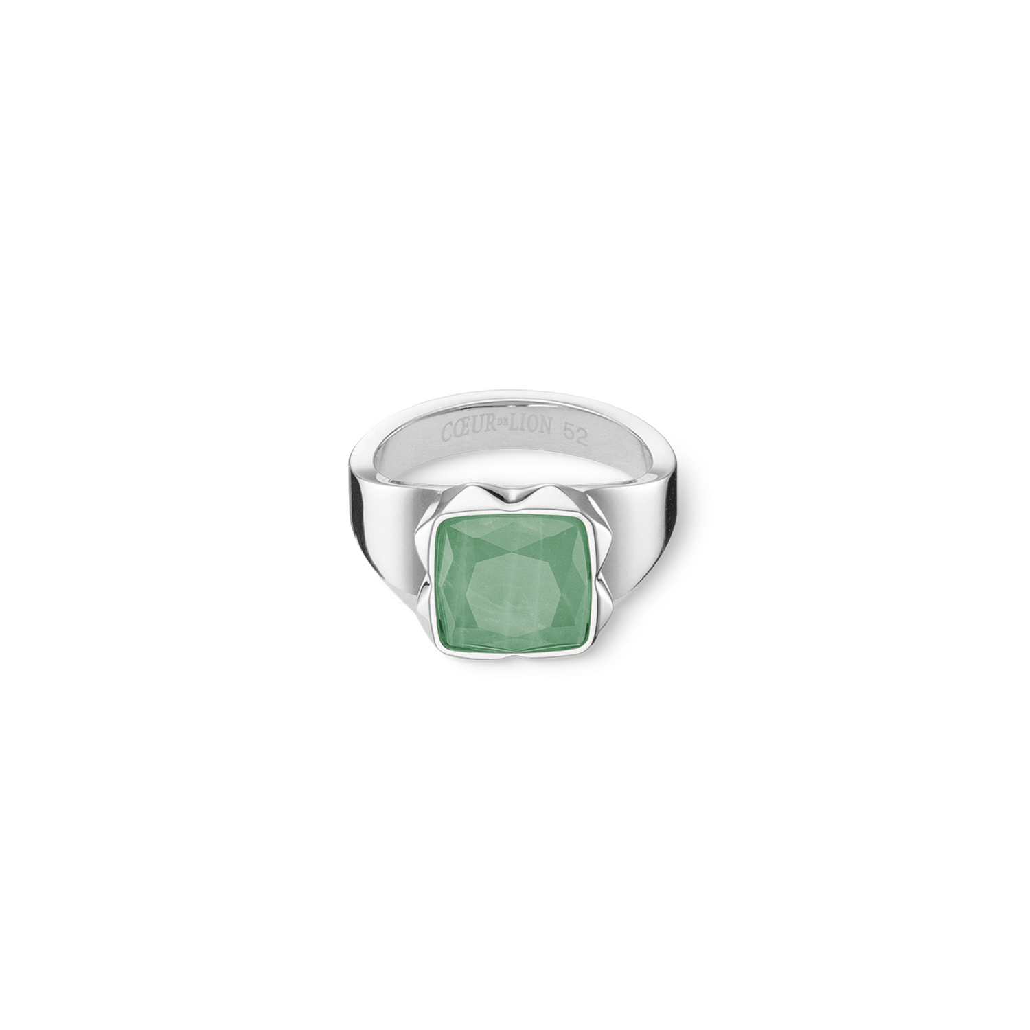 Ring Spikes Square Aventurine silver-green