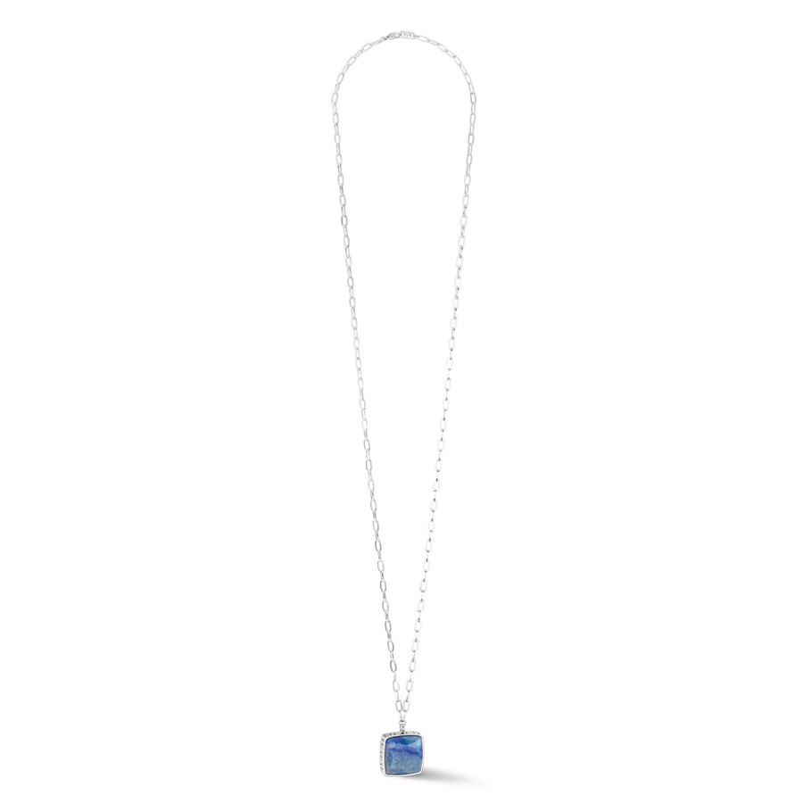 Necklace OE Amulet Square Aventurine silver-blue