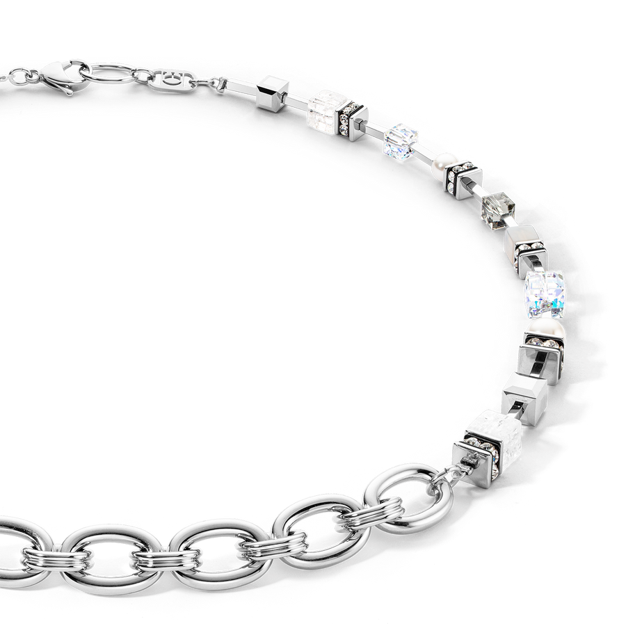 Necklace Chunky Chain & Cubes Runway Exlusive silver
