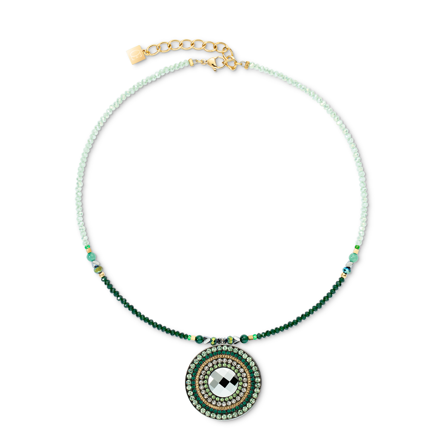 Necklace Amulet Glamorous Green gold