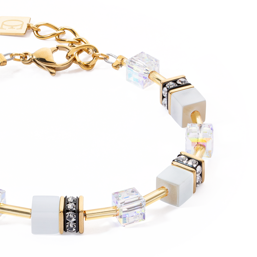 GeoCUBE® Iconic Layer bracelet gold-white