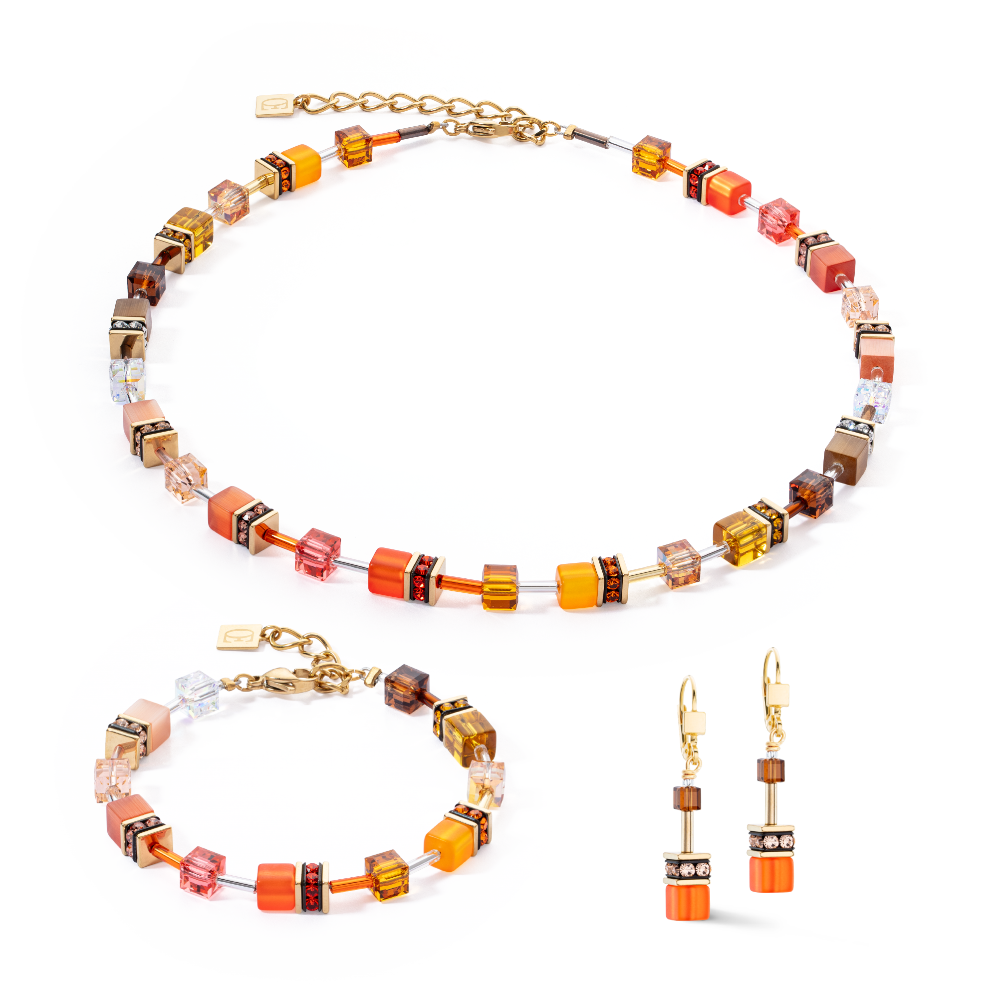 GeoCUBE® Iconic necklace Sunset gold