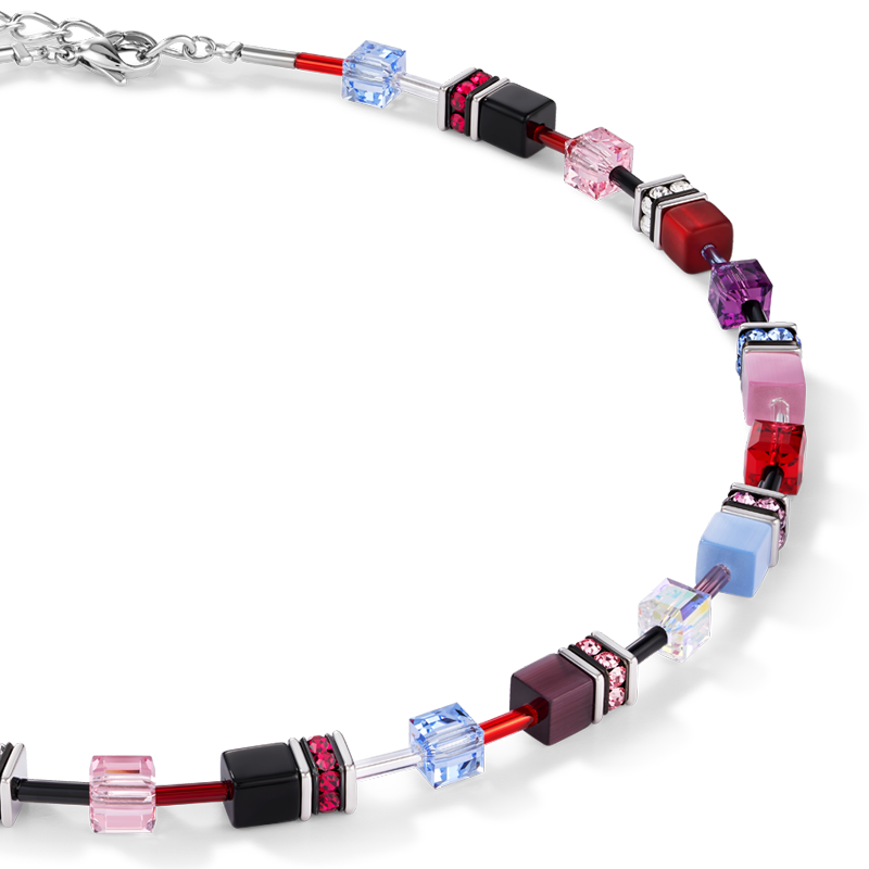GeoCUBE® Necklace purple-red-blue