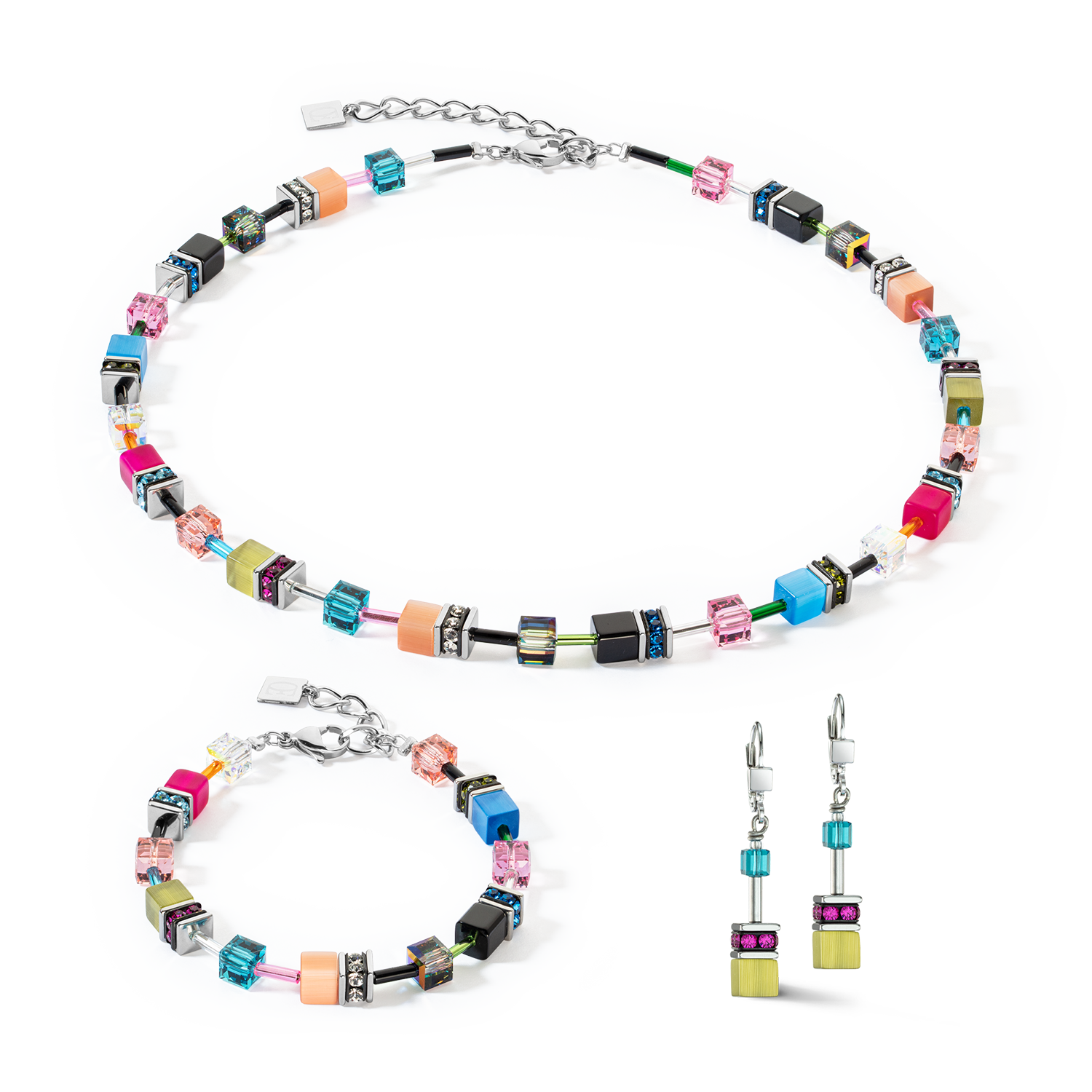 GeoCUBE® Iconic necklace Multicolour Fancy