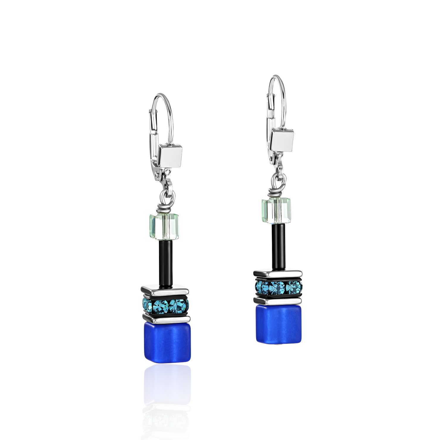 GeoCUBE® Earrings blue-green