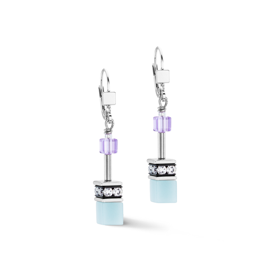 GeoCUBE® Iconic earrings aqua-lilc