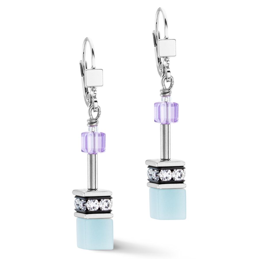 GeoCUBE® Iconic earrings aqua-lilc