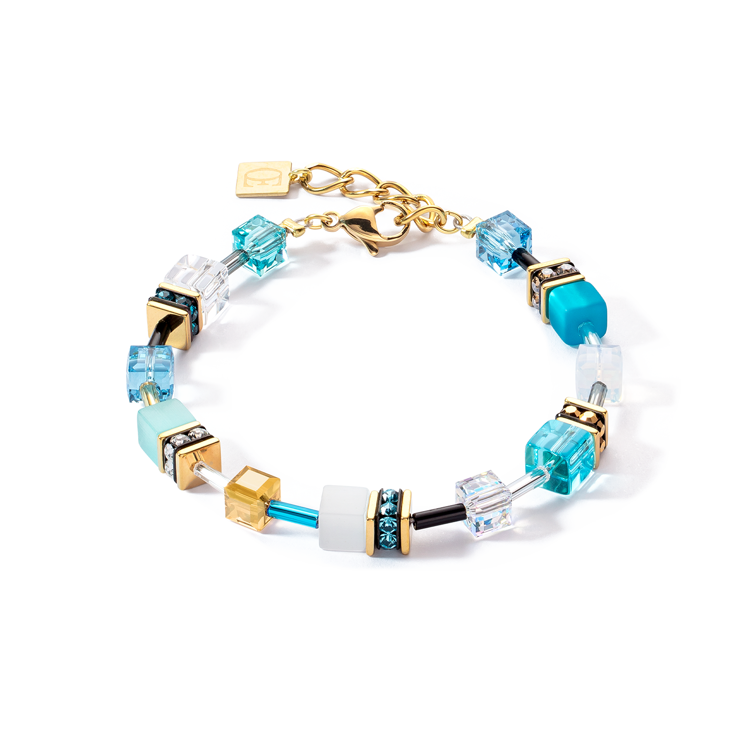 GeoCUBE® Iconic bracelet gold turquoise