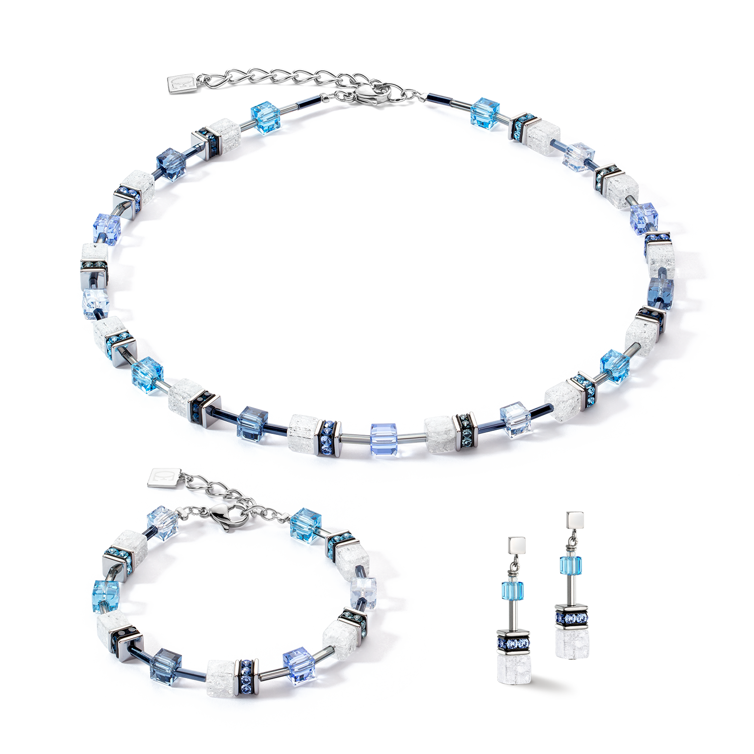 GeoCUBE® Iconic Nature necklace blue white