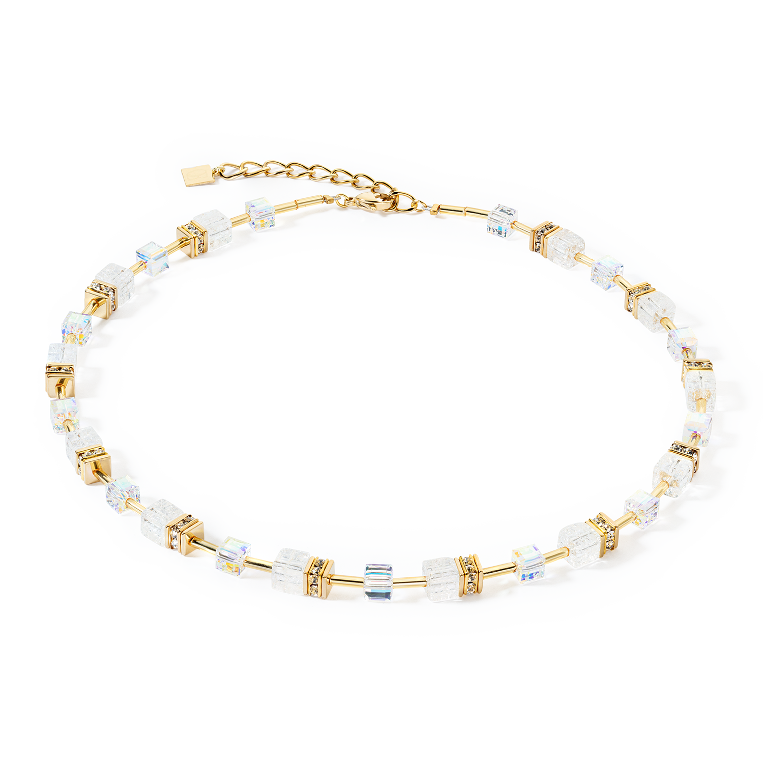 GeoCUBE® Iconic Nature necklace gold white