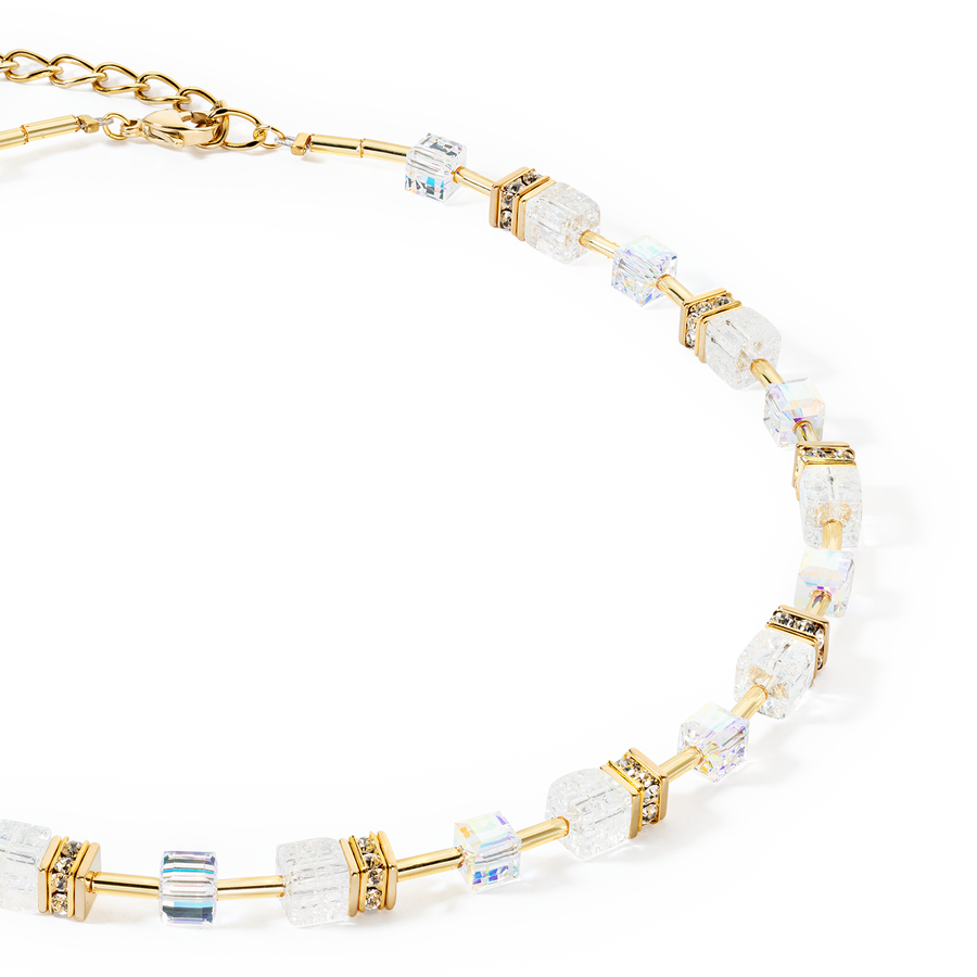GeoCUBE® Iconic Nature necklace gold white