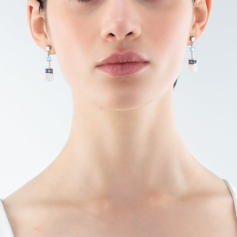 GeoCUBE® Iconic Nature earrings blue white
