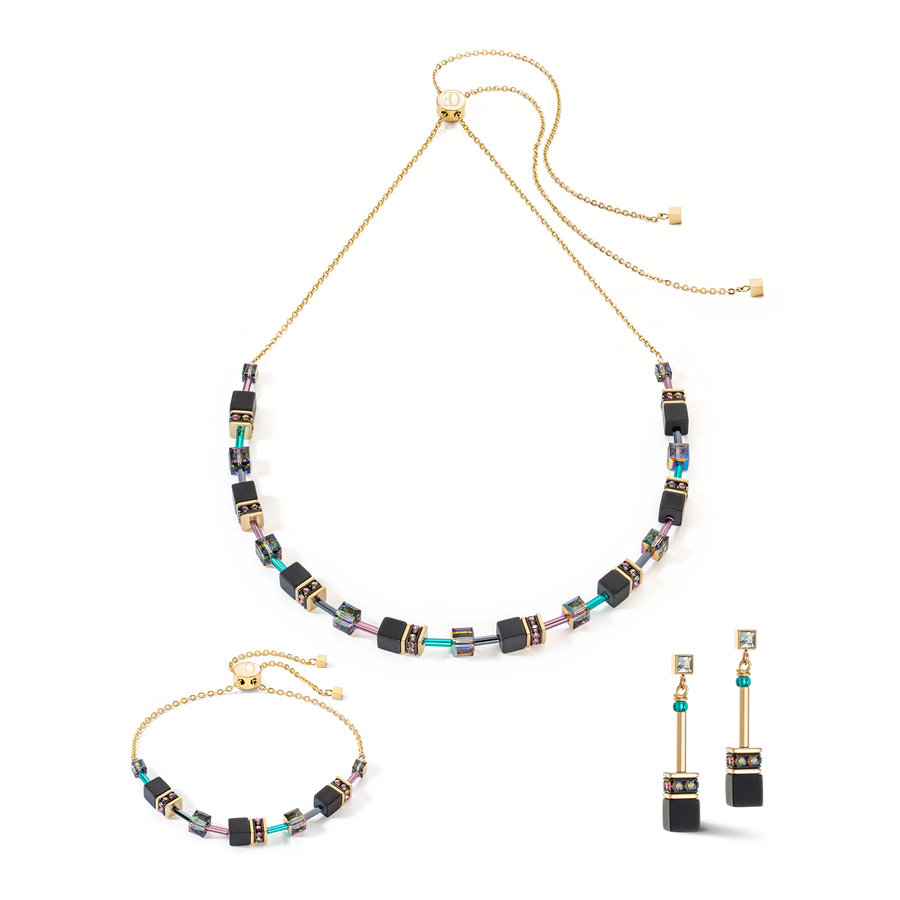GeoCUBE® Iconic Nature Chain earrings black multicolour