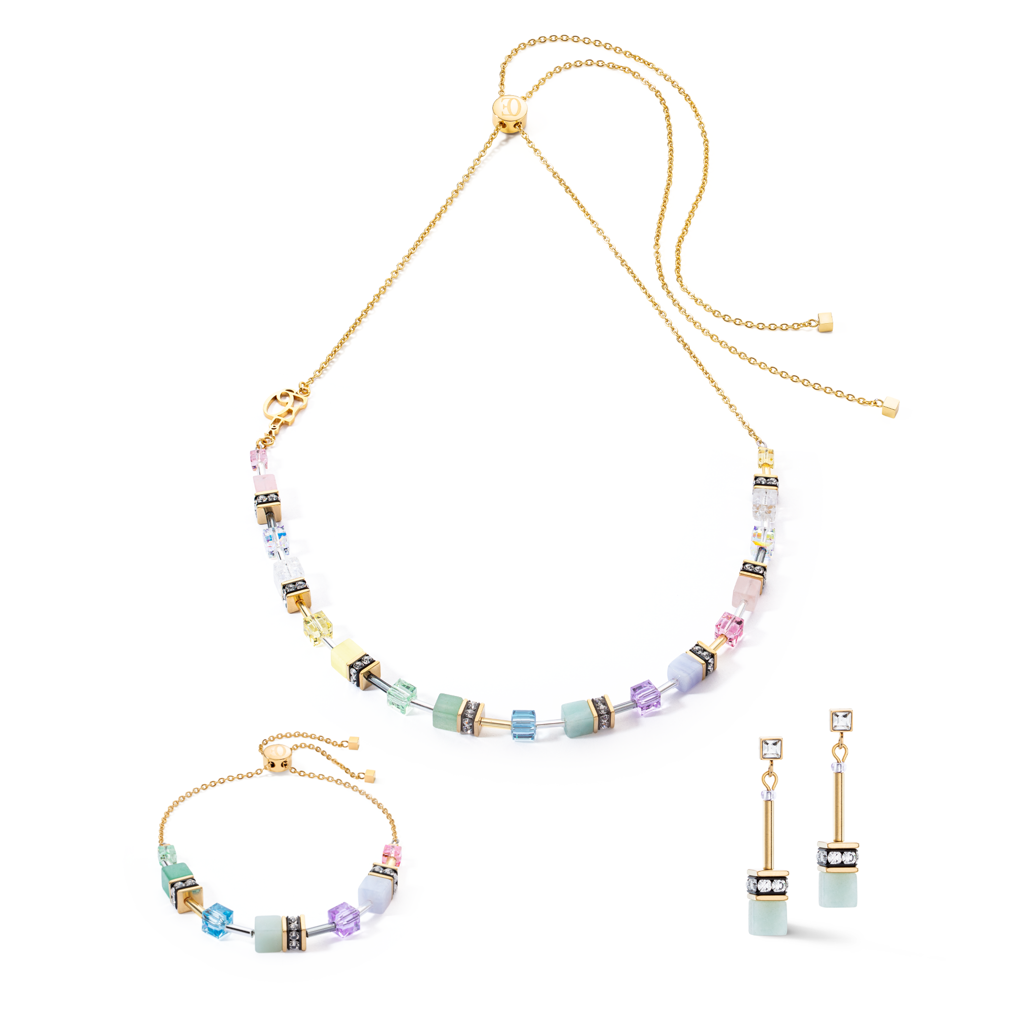 GeoCUBE® Iconic Nature Chain earrings pastel