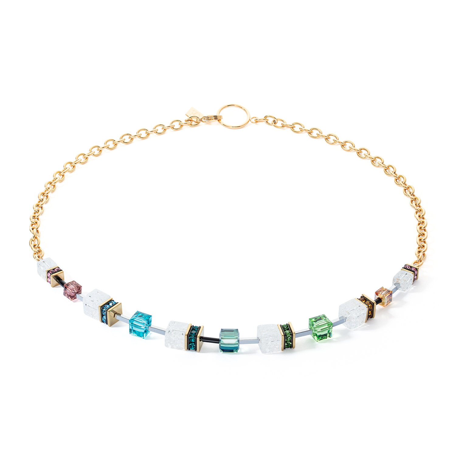GeoCUBE® Iconic Precious Chain necklace gold-multicolour