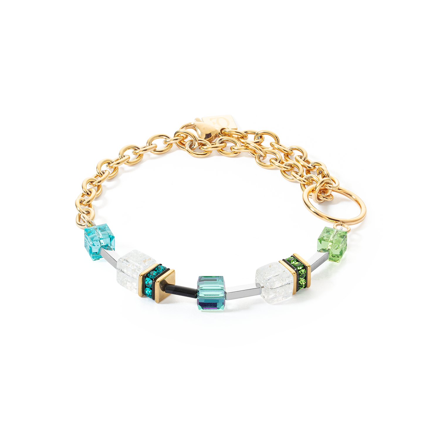 GeoCUBE® Iconic Precious Chain bracelet gold-multicolour