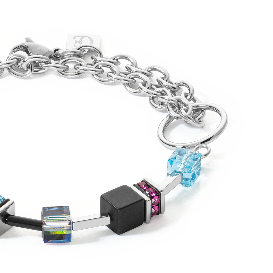 GeoCUBE® Iconic Precious Chain bracelet silver-multicolour