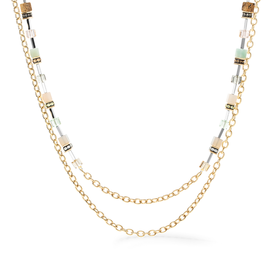GeoCUBE® Iconic Boho necklace gold-multicolour