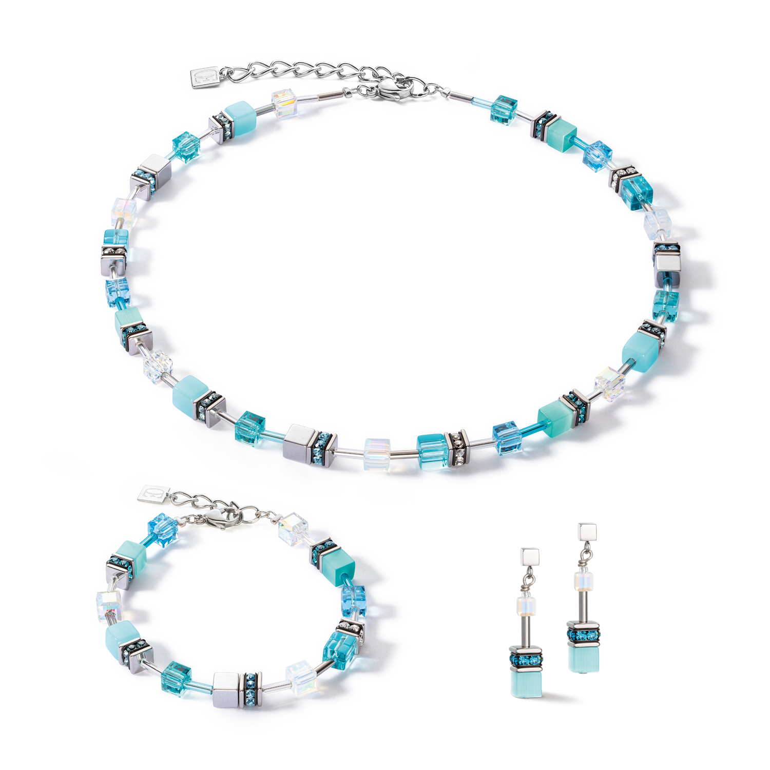 GeoCUBE® Iconic Joyful Colours necklace turquoise