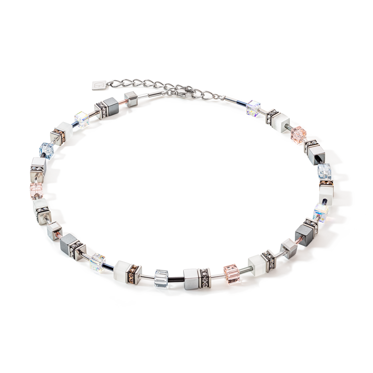 GeoCUBE® Iconic Monochrome necklace peach