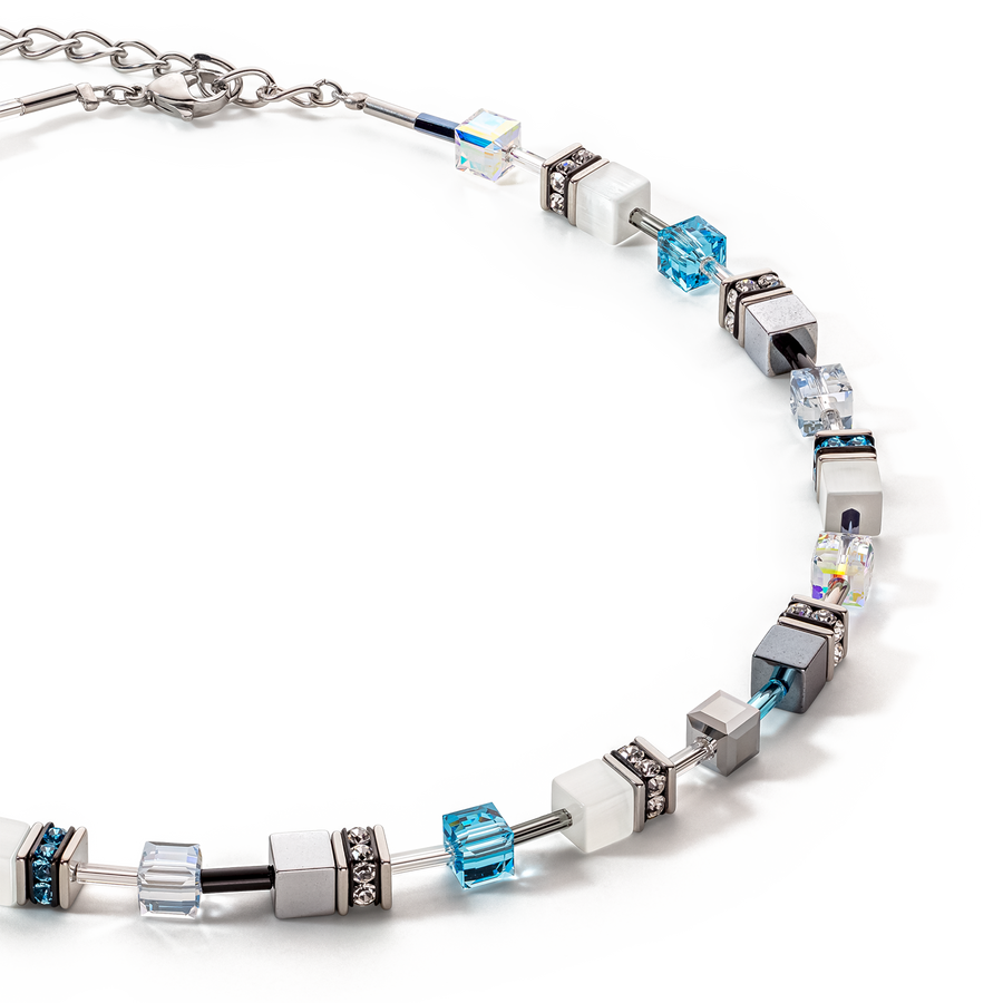 GeoCUBE® Iconic Monochrome necklace aqua