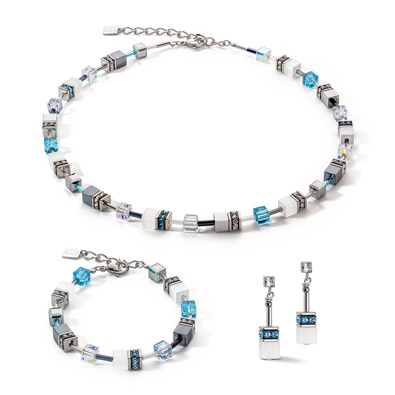 GeoCUBE® Iconic Monochrome bracelet aqua