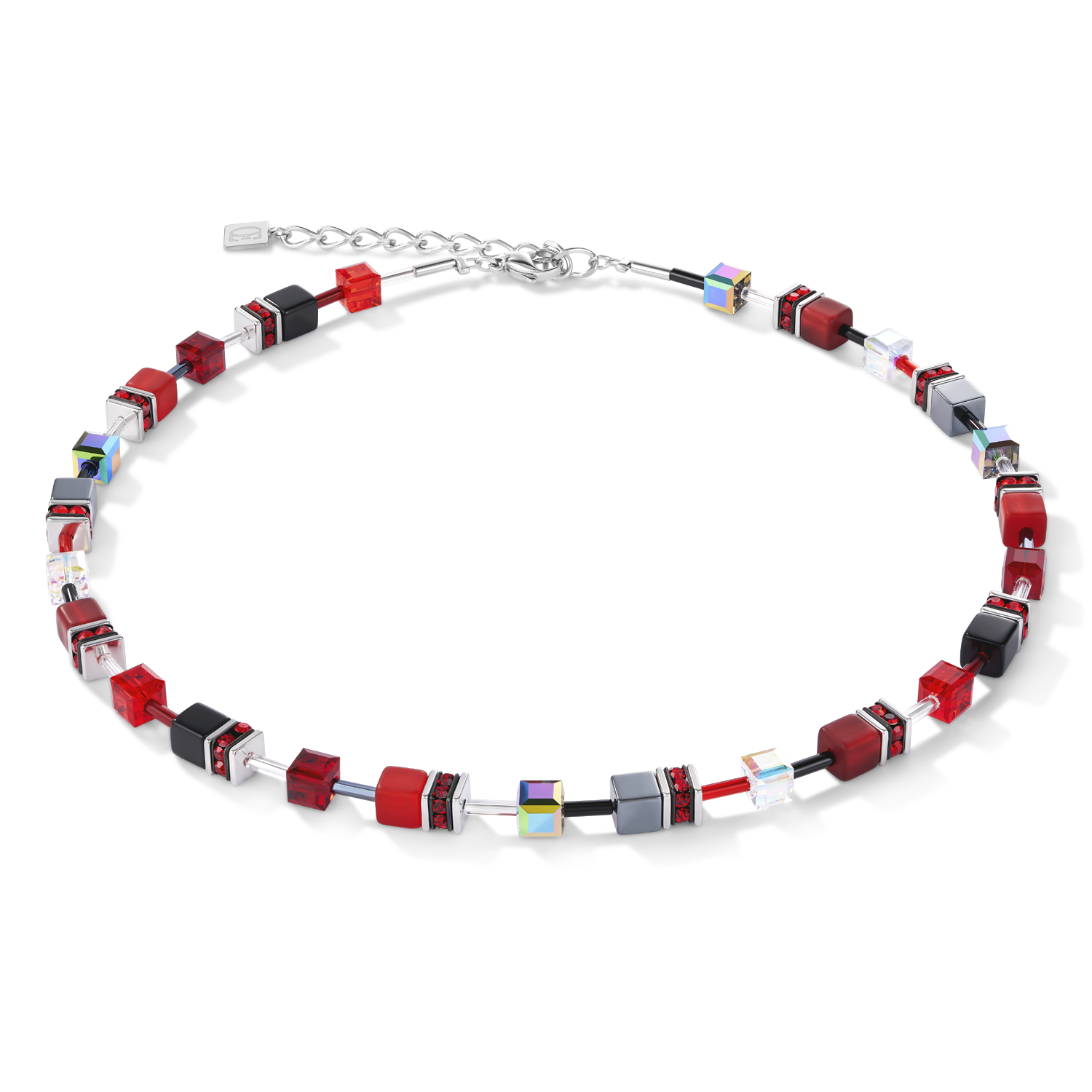 GeoCUBE® Necklace red-haematite