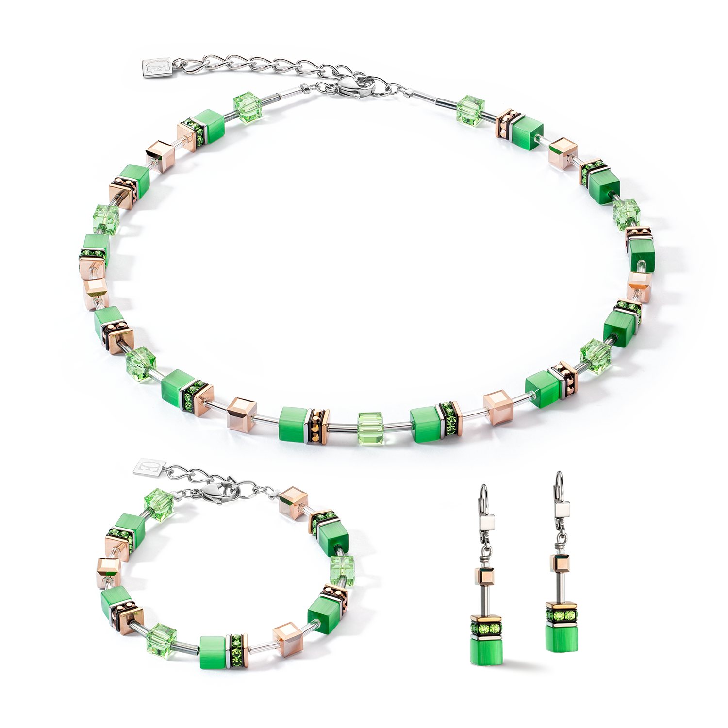GEOCUBE® Iconic Monochrome earrings green