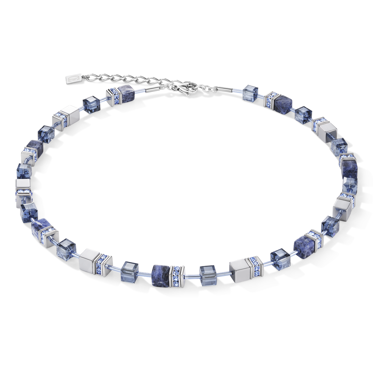 GeoCUBE® Necklace sodalite & haematite blue