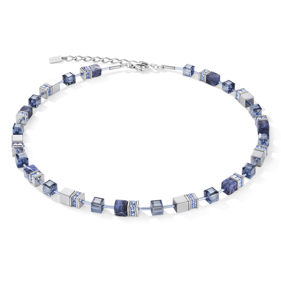 GeoCUBE® Necklace sodalite & haematite blue