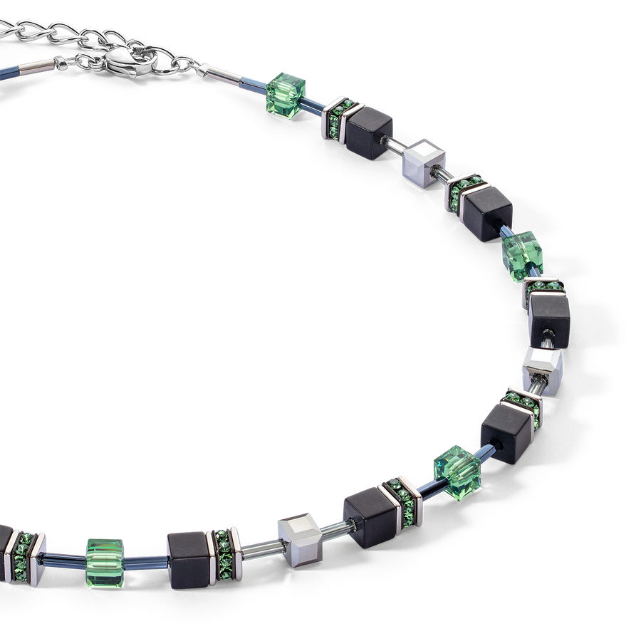 GeoCUBE® Iconic Precious Onyx necklace silver-sage green