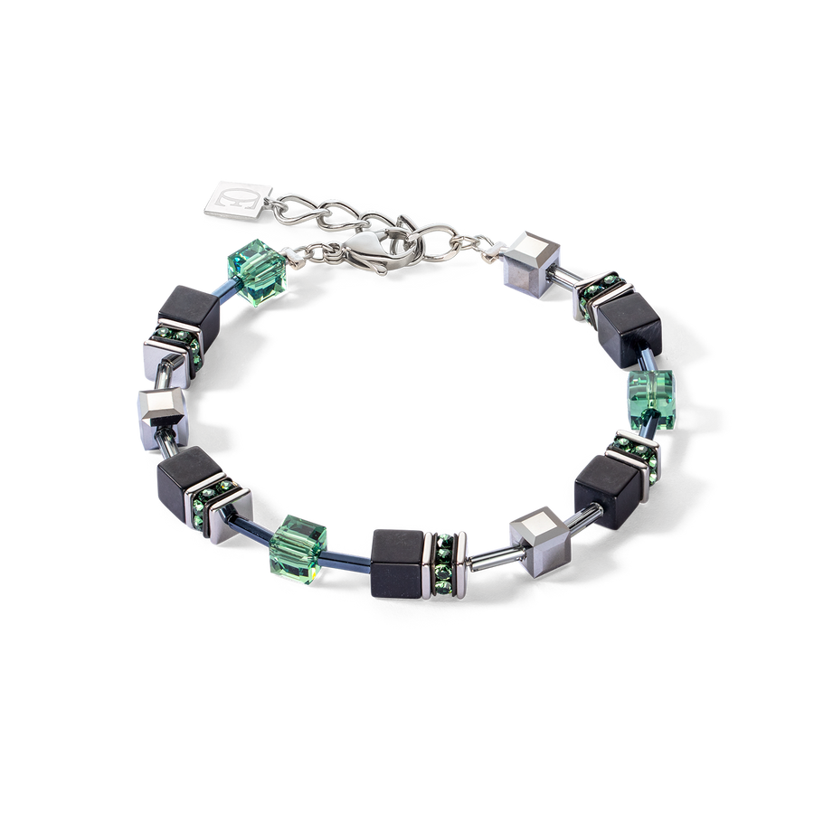 GeoCUBE® Iconic Precious Onyx bracelet silver-sage green
