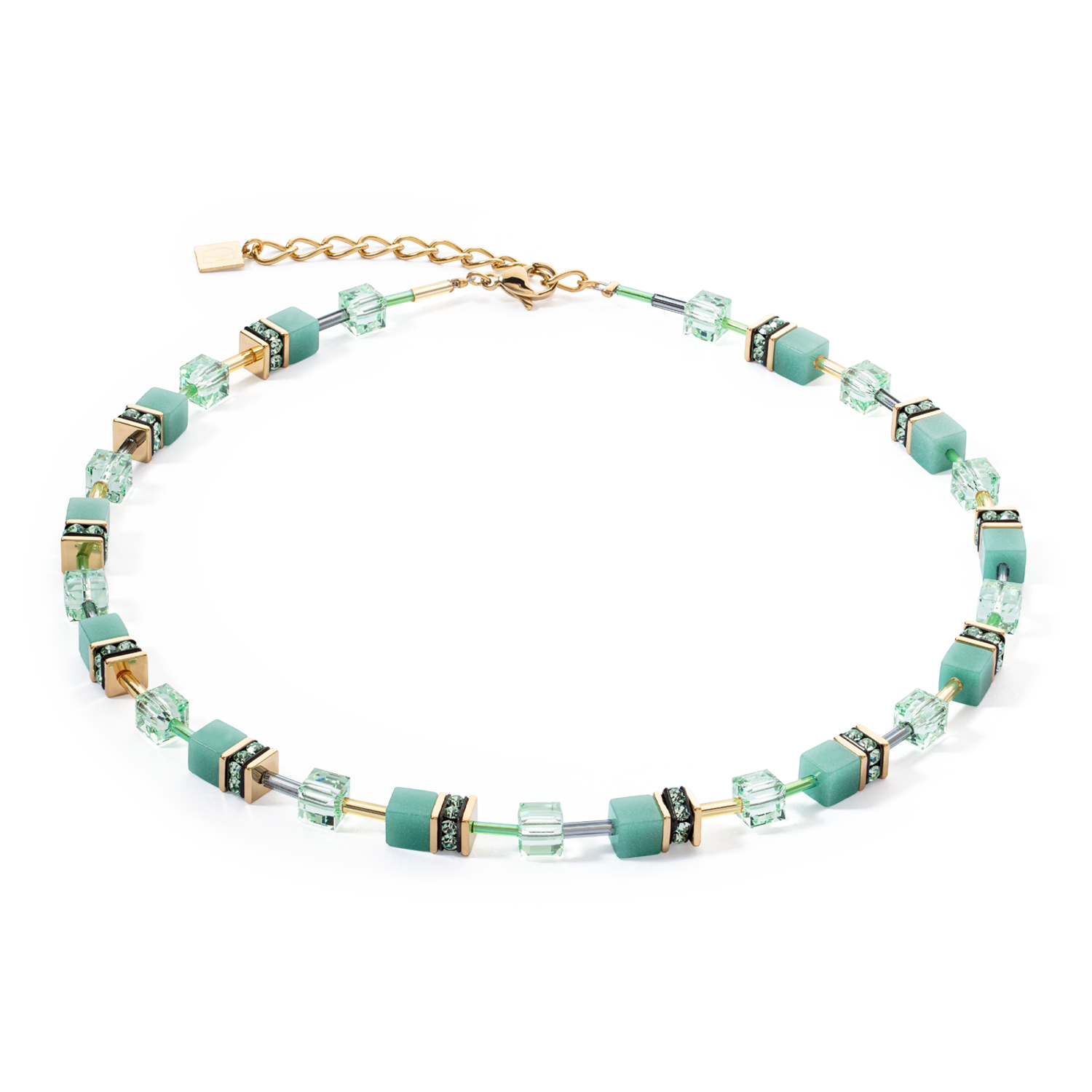 GeoCUBE® Iconic Mono Gold necklace green