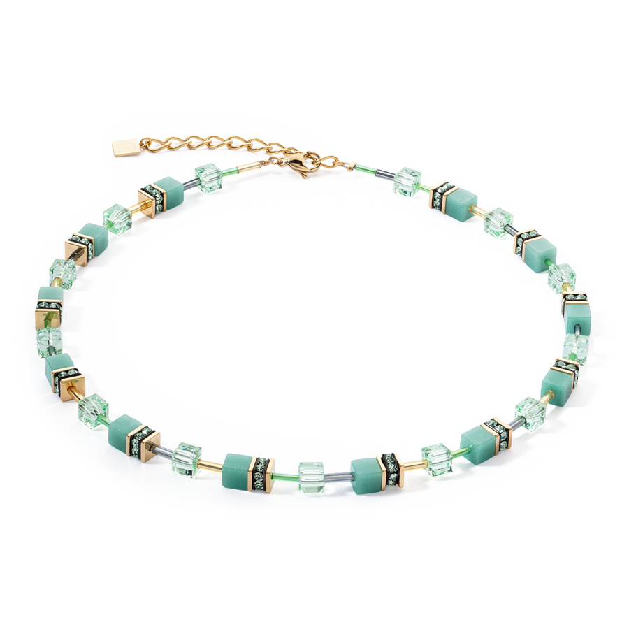 GeoCUBE® Iconic Mono Gold necklace green