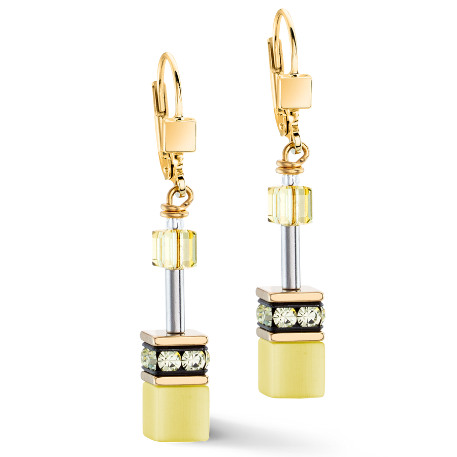 GeoCUBE® Iconic Mono Gold earrings yellow